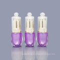 10 ml en stock listo para enviar un botella de plástico de suero de suero púrpura vacío botella de gotero acrílico para envases de cuidado de la piel